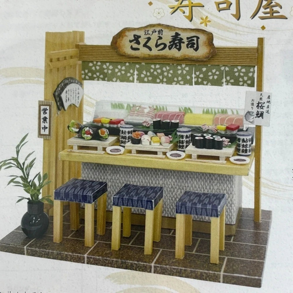 NEW Sealed Billy Dollhouse DIY Japanese‎ Sushi Restaurant Figure Model Craft Kit